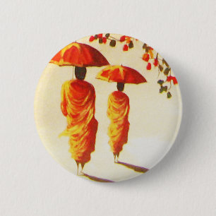 2 laotische buddhistische Mönche Button