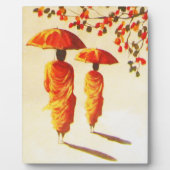 2 laotische buddhistische Mönche Fotoplatte (Vorderseite)
