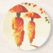 2 laotische buddhistische Mönche Getränkeuntersetzer (Vorne)