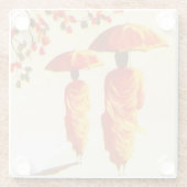 2 laotische buddhistische Mönche Glasuntersetzer (Rückseite)