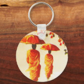 2 laotische buddhistische Mönche Schlüsselanhänger (Vorderseite)