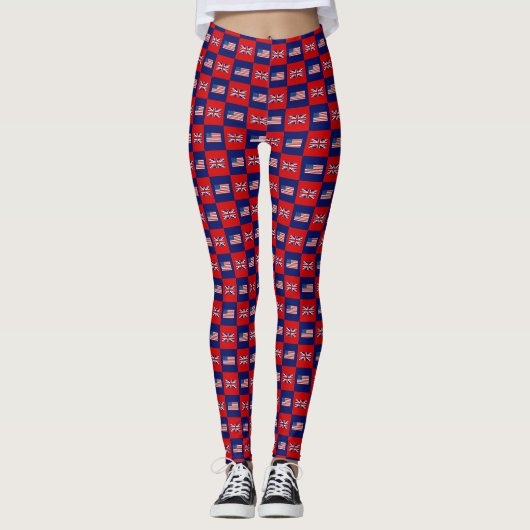 2 Layer - US UK Flags BG DIY NB Leggings (Vorderseite)