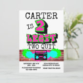 2 Legit Two Quit Fresh Graffiti 90s Style Geburtst Einladung (Stehend Vorderseite)