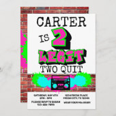 2 Legit Two Quit Fresh Graffiti 90s Style Geburtst Einladung (Vorne/Hinten)