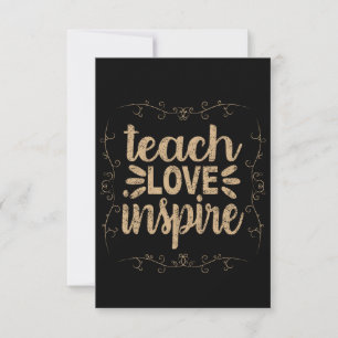 2- Lehre Liebe Inspiriert Shirt, Retro Vintag Lehr Dankeskarte