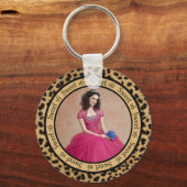 #2 Leopard Print Foto Sweet 16 Schlüsselanhänger (Vorderseite)