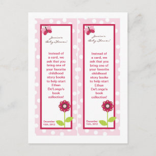 2 Lesezeichen Berry Garden Lady Bug Blume Pink Einladungspostkarte