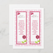 2 Lesezeichen Berry Garden Lady Bug Blume Pink Einladungspostkarte (Vorne/Hinten)