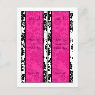 2 Lesezeichen mit Hochzeiten in Schwarz/Heiß-Rosa, Postkarte