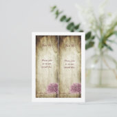 2 Lesezeichen mit rosa Tree Save the Date Postkarte (Stehend Vorderseite)