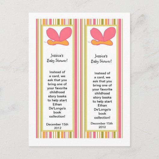 2 Lesezeichen Tropische Stanztiere Einladungspostkarte (Vorderseite)