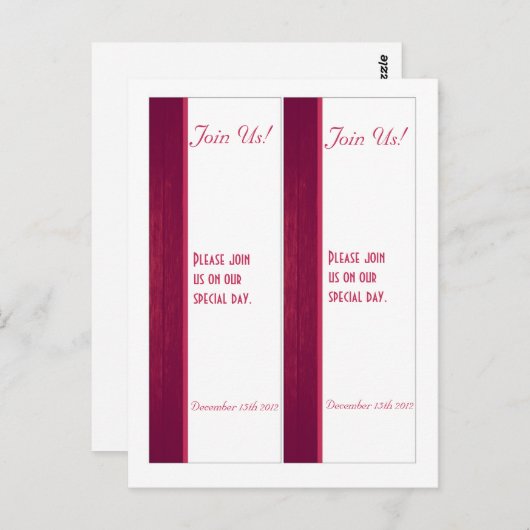 2 Lesezeichen zur Hochzeit von Rosa/Weißholz Postkarte (Vorne/Hinten)