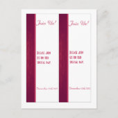 2 Lesezeichen zur Hochzeit von Rosa/Weißholz Postkarte (Vorderseite)