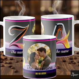 2 letters, 2 names, an occasion, a picture & Date Kaffeetasse