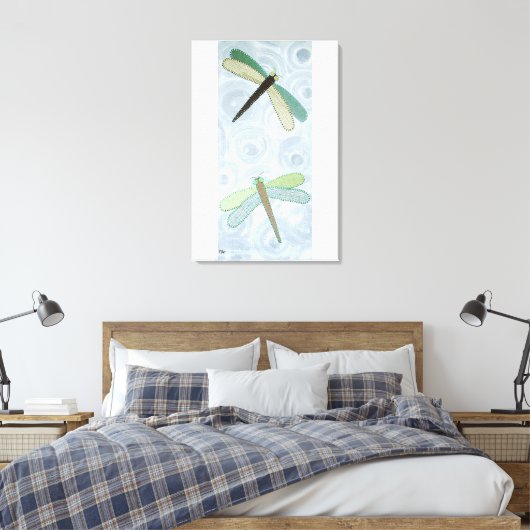 2 Libellen #1 Leinwanddruck (Insitu (Schlafzimmer))