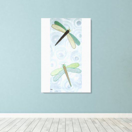 2 Libellen #1 Leinwanddruck (Insitu (Holzboden))