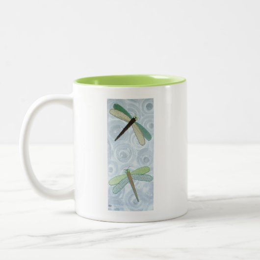 2 Libellen #1 Zweifarbige Tasse (Links)