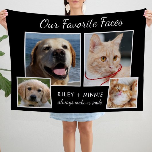 2 Lieblingsgesichter Foto-Collage Fleecedecke
