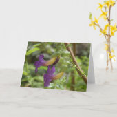 2 lila Blumen Karte (Gelbe Blume)