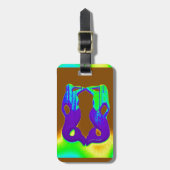 2 lila Samen Gepäckanhänger (Vorderseite vertikal)