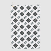 2 Logos, diagonal wiederholende Logos | Weiß Golfhandtuch (Vorderseite)