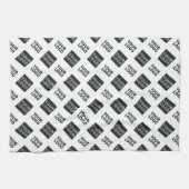 2 Logos, Diagonally Repeating Logos | White Geschirrtuch (Horizontal)