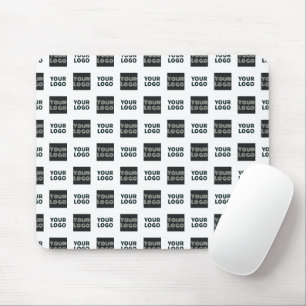 2 Logos Einfache wiederholende Logos Weiß Mousepad