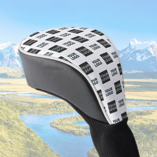 2 Logos Simple Repeating Logo | White Golf Headcover