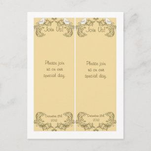 2 Love Birds Brown/Tan Wedding Lesezeichens Postkarte