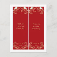 2 Love Birds Crimson/Creme Wedding Lesezeichen