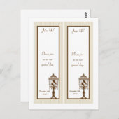 2 Love Birds Tan/Brown Wedding Lesezeichen Postkarte (Vorne/Hinten)