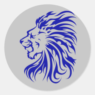 2,Löwe König des Dschungels, Geschenke für Löwenli Runder Aufkleber