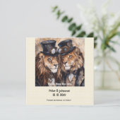 2 Löwen Steampunk Save the Date (Stehend Vorderseite)