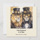 2 Löwen Steampunk Save the Date (Vorderseite)