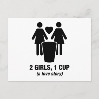2 Mädchen eine Tasse - 2 Girls1Cup - lustiges Absc Postkarte