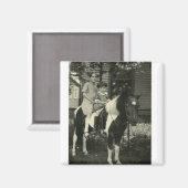 2 MÄDCHEN UND EIN PFERD MAGNET (Vorderseite/Rückseite)