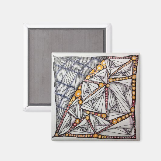 2" Magnet mit Originalkunst (Vorderseite/Rückseite)