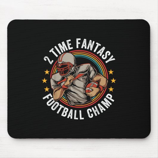 2 Mal Fantasy Football Champ FFFFFFIL Gewinner Ret Mousepad (Vorne)