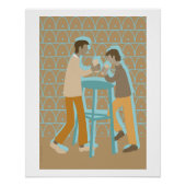 2 mannen bij praattafel poster (Vorderseite)