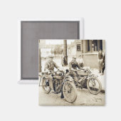 2 Männer auf Motorrädern Magnet (Vorderseite/Rückseite)