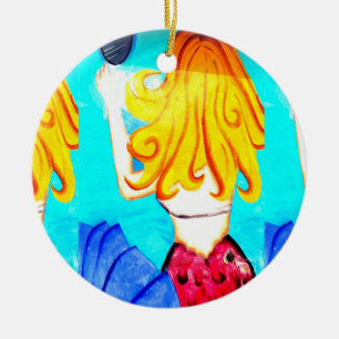 2 Meerjungschmuck Keramikornament