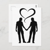2 men with love | Gay men Pride Postkarte (Vorne/Hinten)