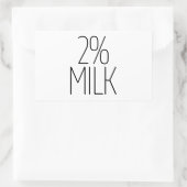 2 % Milch Rechteckiger Aufkleber (Tasche)