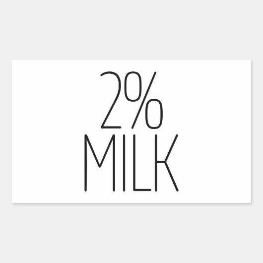 2 % Milch Rechteckiger Aufkleber (Vorderseite)