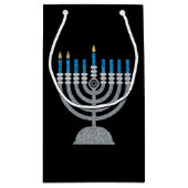 2. Nacht Hanukkah Glitzer Kleine Geschenktasche Geschenktüte (Rückseite)
