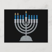 2. Nacht Hanukkah Glitzer Postkarte (Vorderseite)