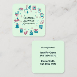 2 Name Cleaner Business Card Quadratische Visitenkarte