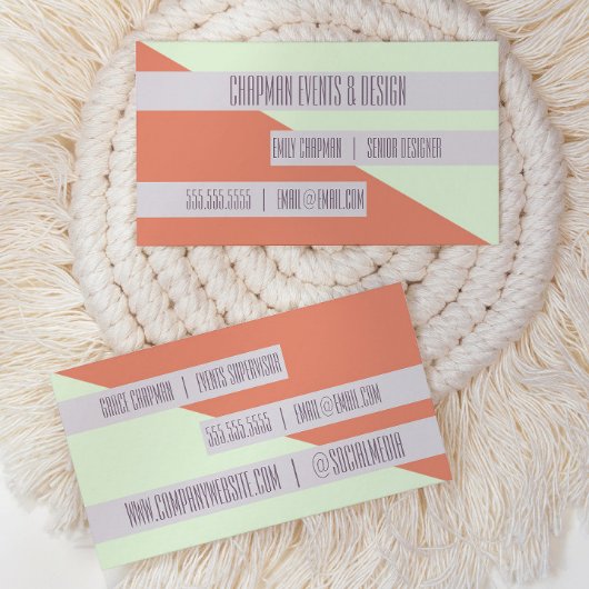 2 Name-Karte | Moderner geometrischer Farbblock Visitenkarte