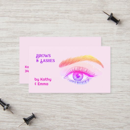 2 Namen Brows Lashes Tech Telefonnummerkarte (Vorderseite/Rückseite Beispiel)