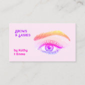 2 Namen Brows Lashes Tech Telefonnummerkarte (Vorderseite)